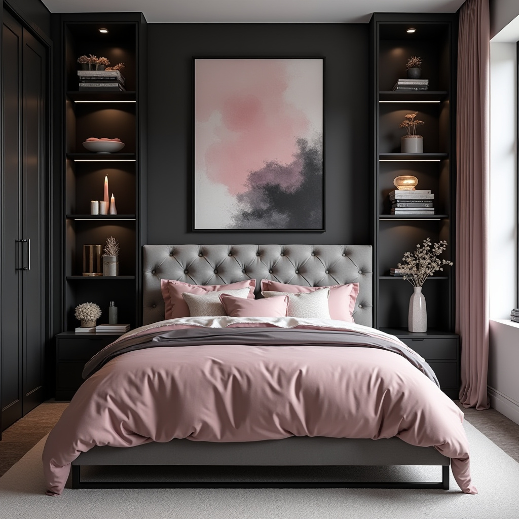 black pink and grey bedroom ideas 7