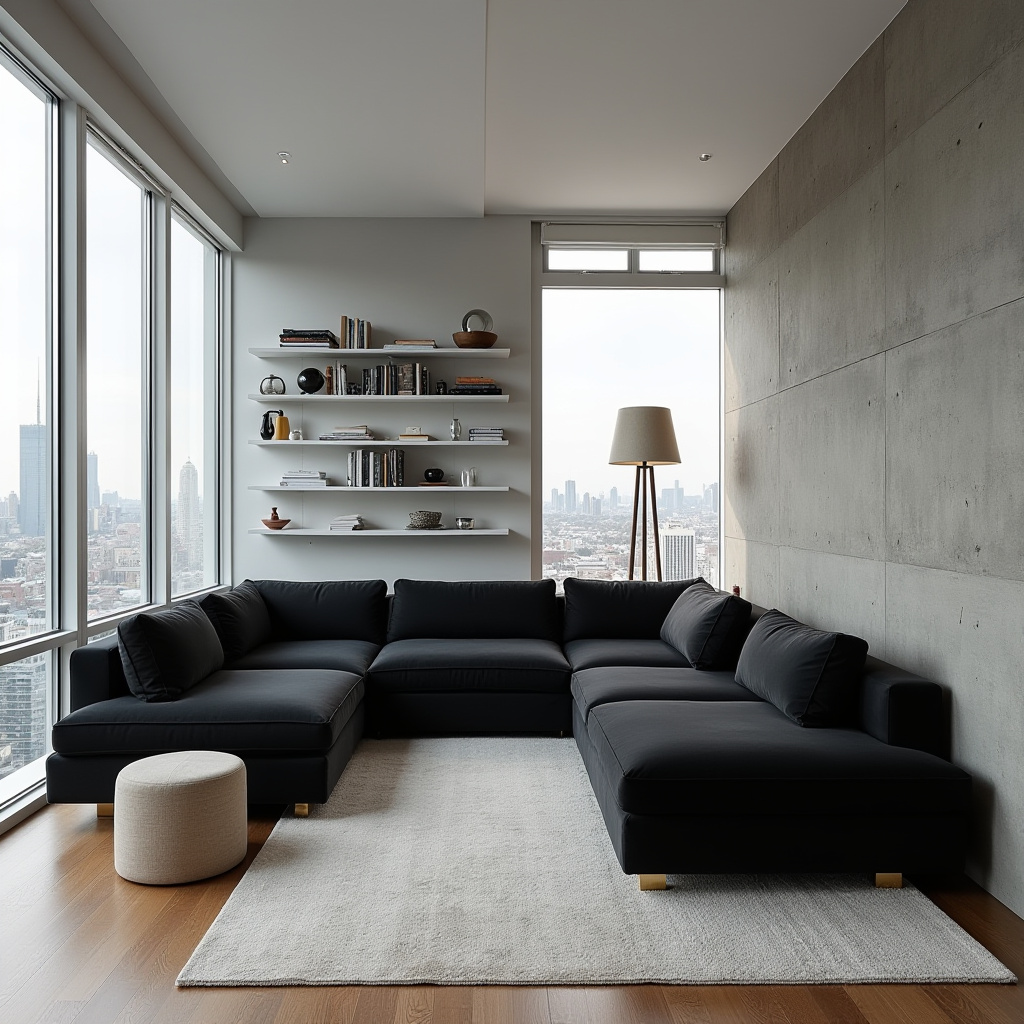 black sectional living room ideas 11