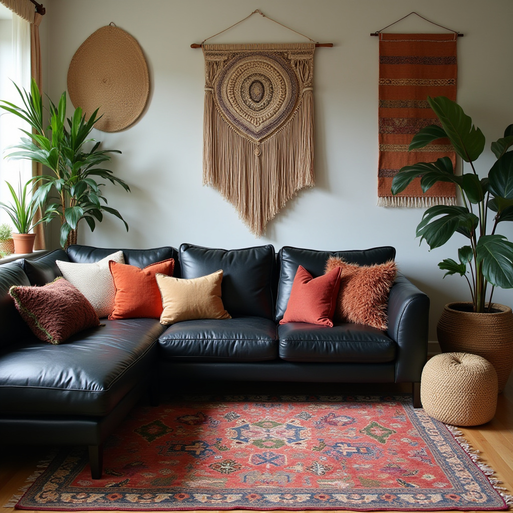 black sectional living room ideas 14