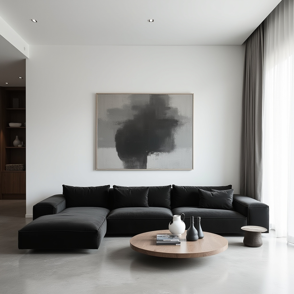 black sectional living room ideas 15