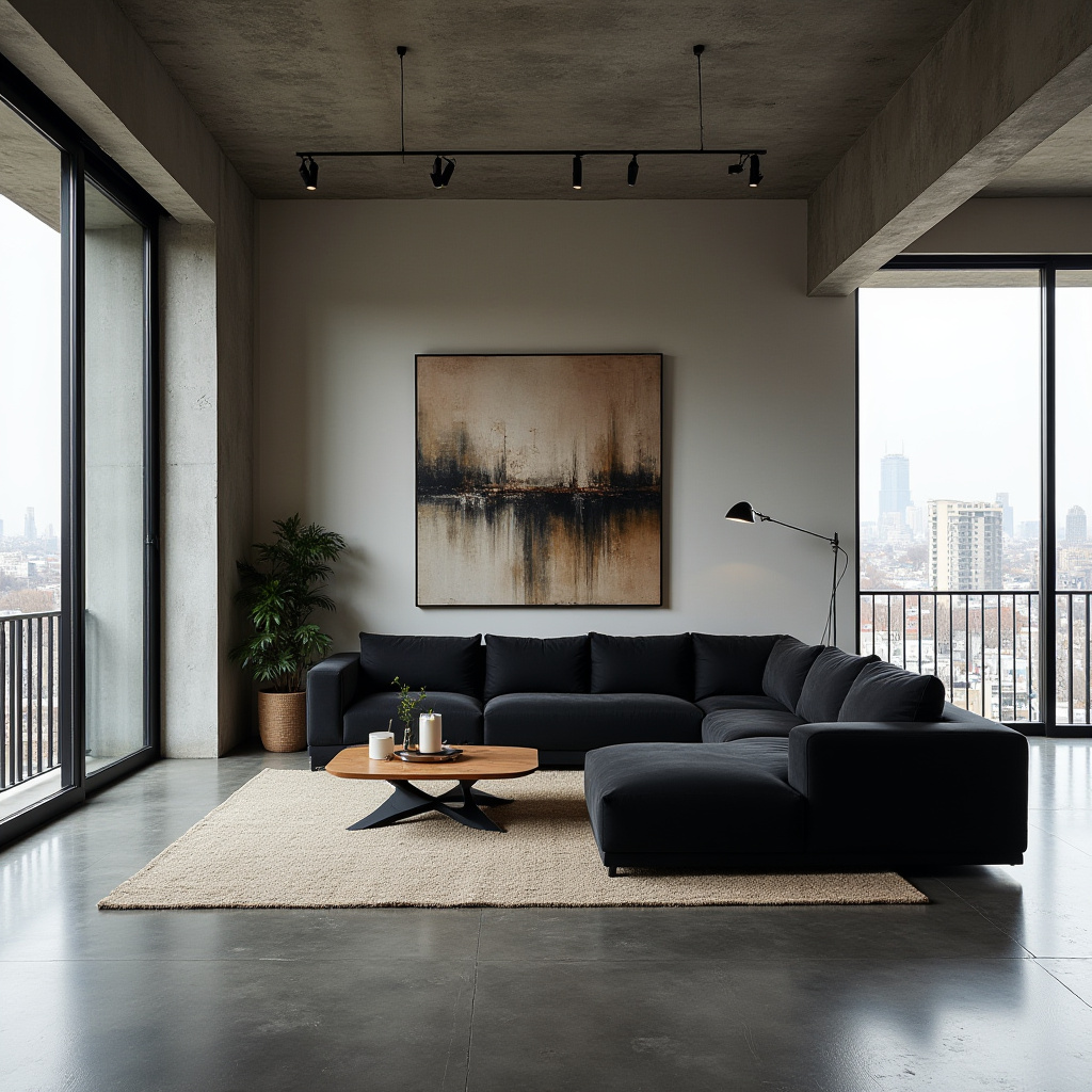 black sectional living room ideas 27