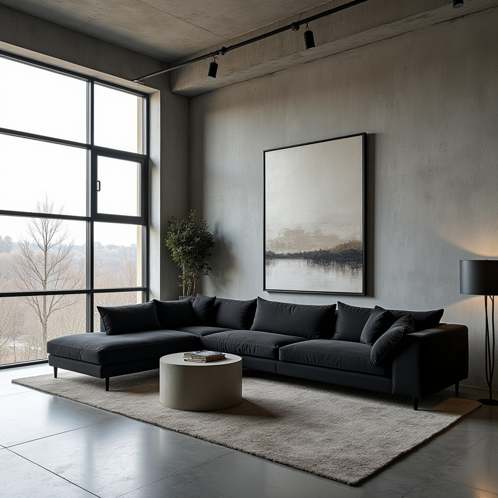 black sectional living room ideas 28