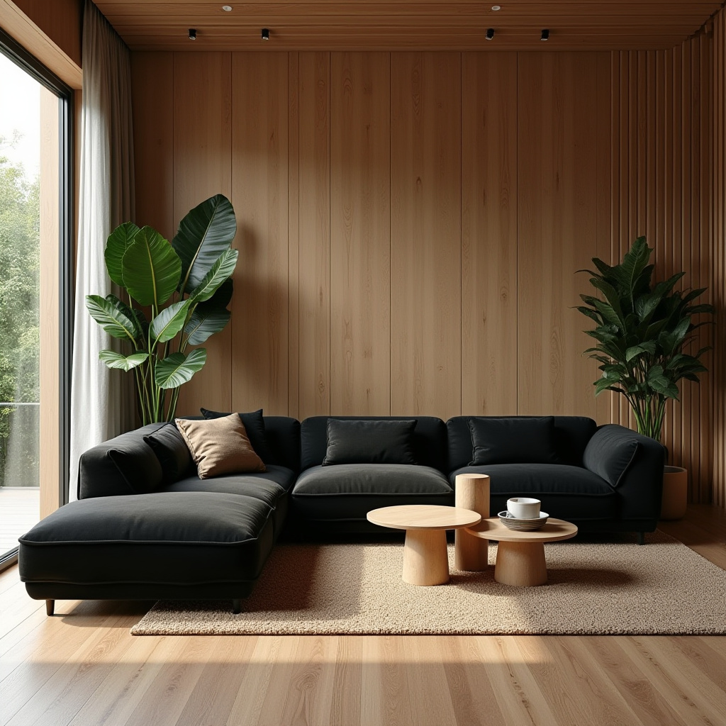 black sectional living room ideas 31