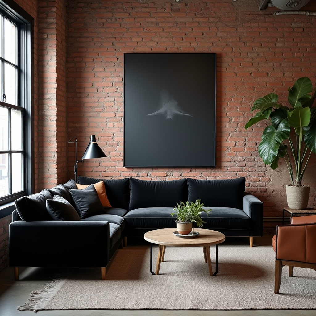 black sectional living room ideas 4