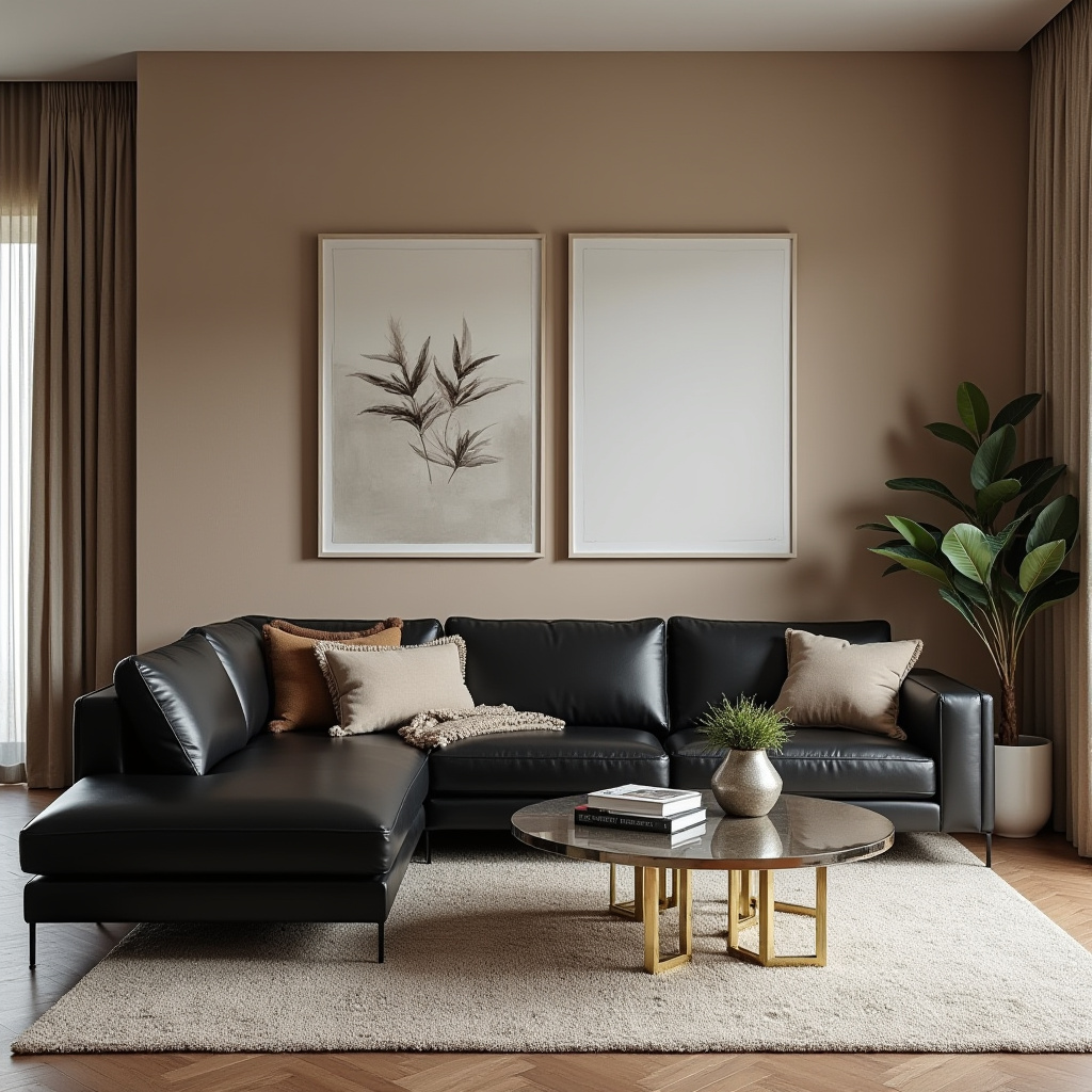 black sectional living room ideas 7