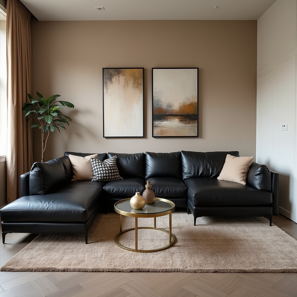 black sectional living room ideas 8