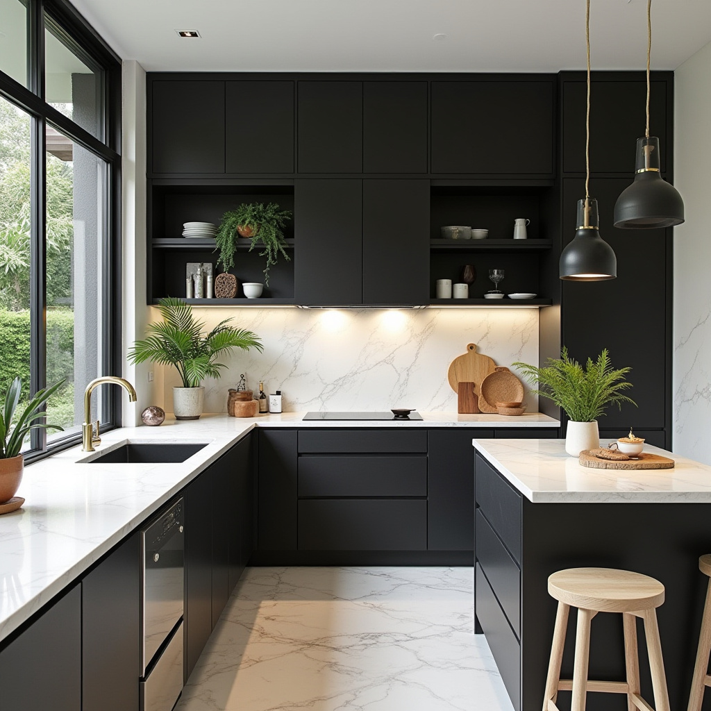 black white kitchen decor 36