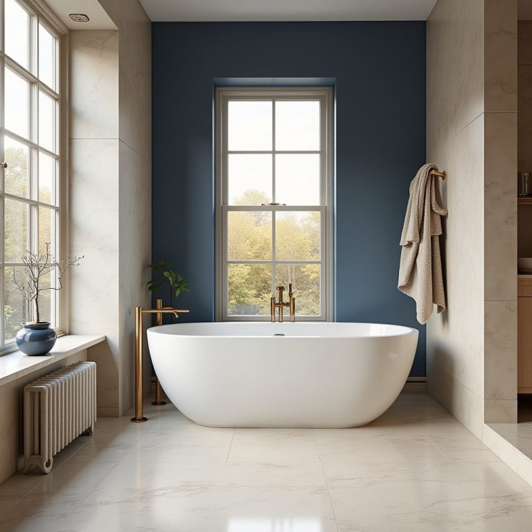 blue and beige bathroom 1