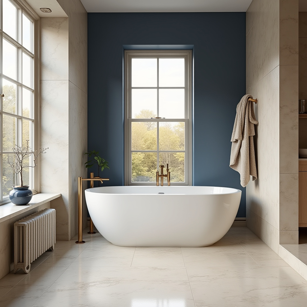 blue and beige bathroom 1