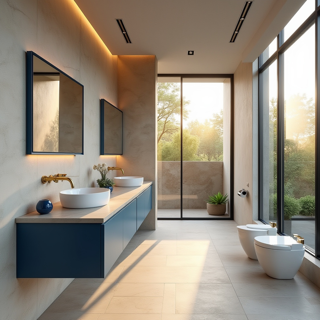 blue and beige bathroom 26