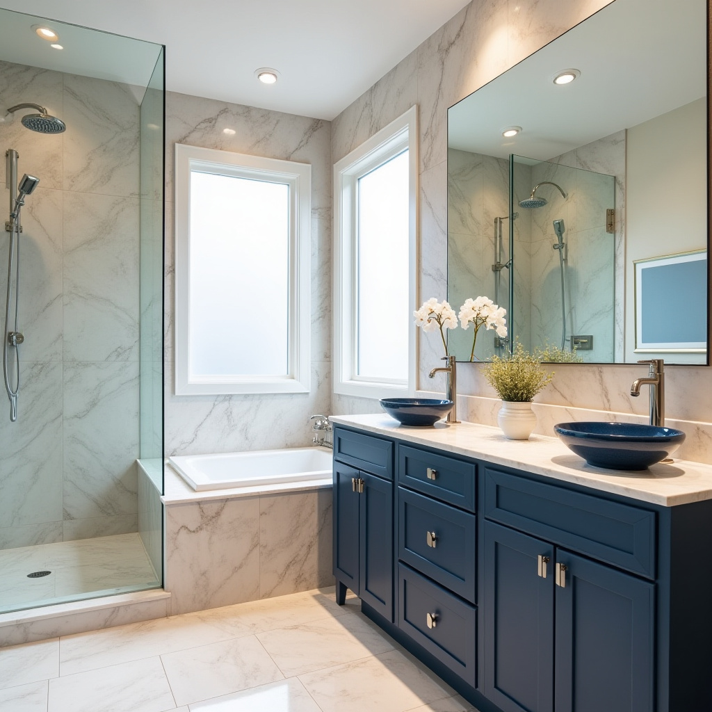 blue and beige bathroom 28