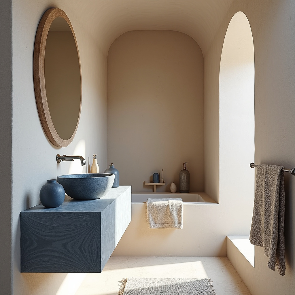 blue and beige bathroom 36