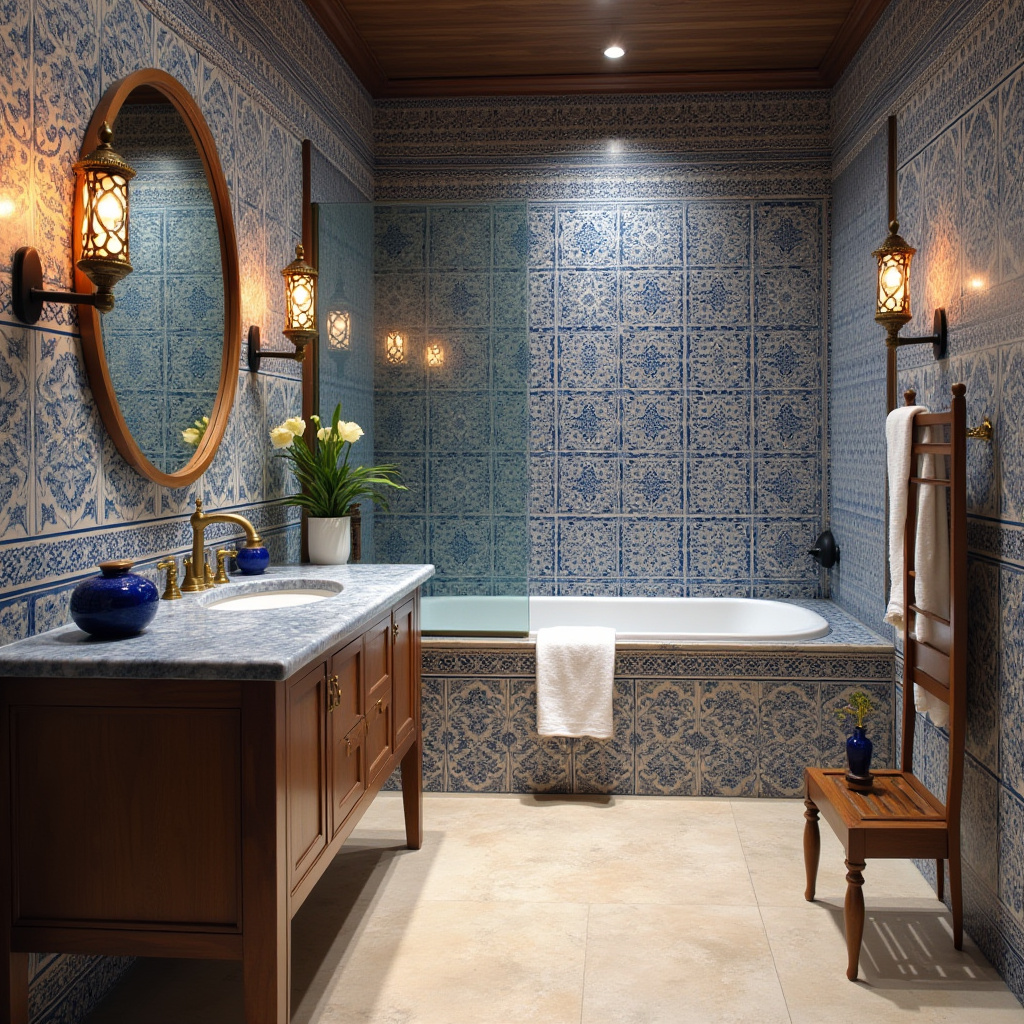 blue and beige bathroom 38