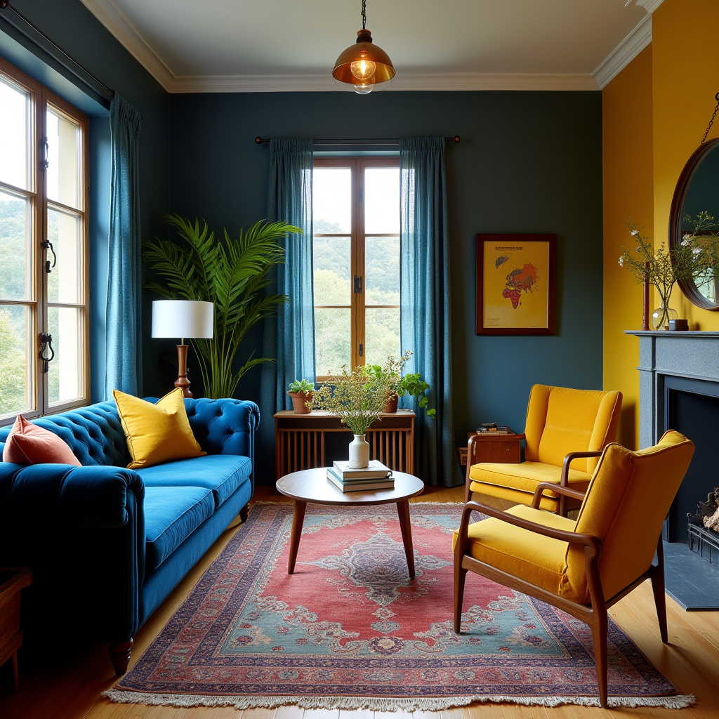 blue and mustard living room 23
