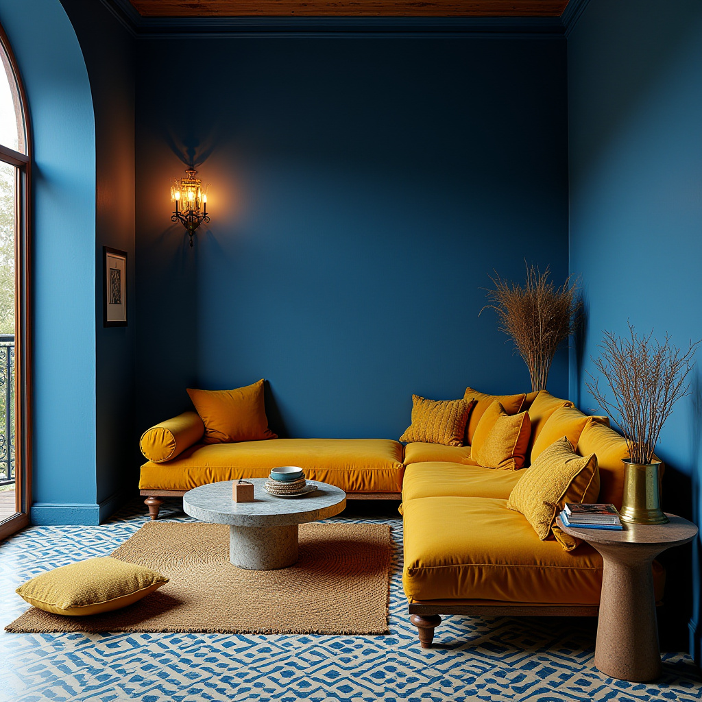 blue and mustard living room 29
