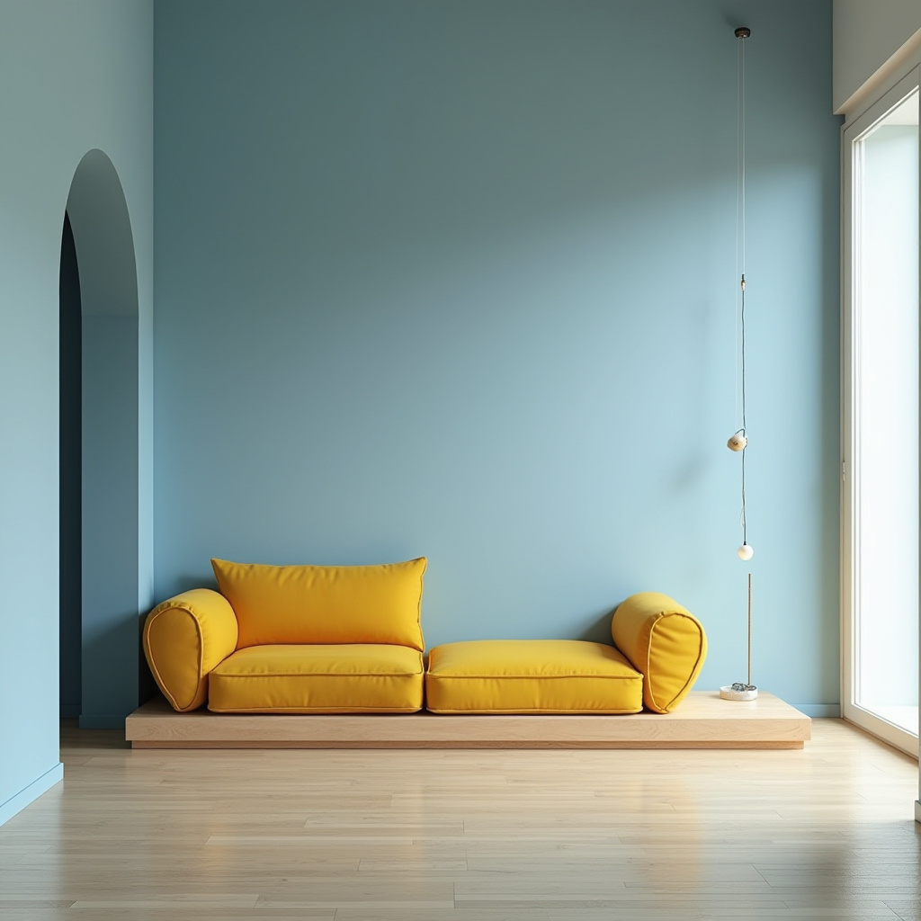 blue and mustard living room 31