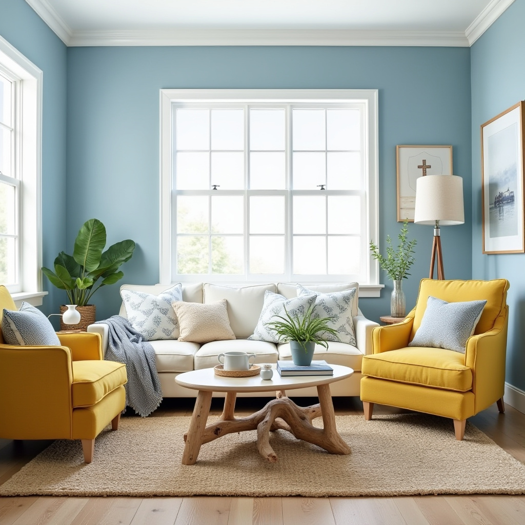 blue and mustard living room 9