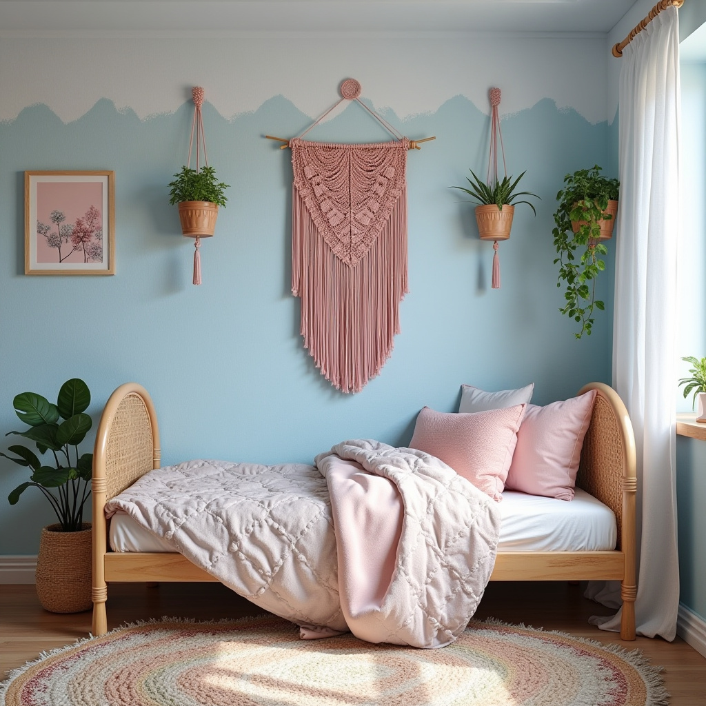 blue and pink bedroom for kids 11