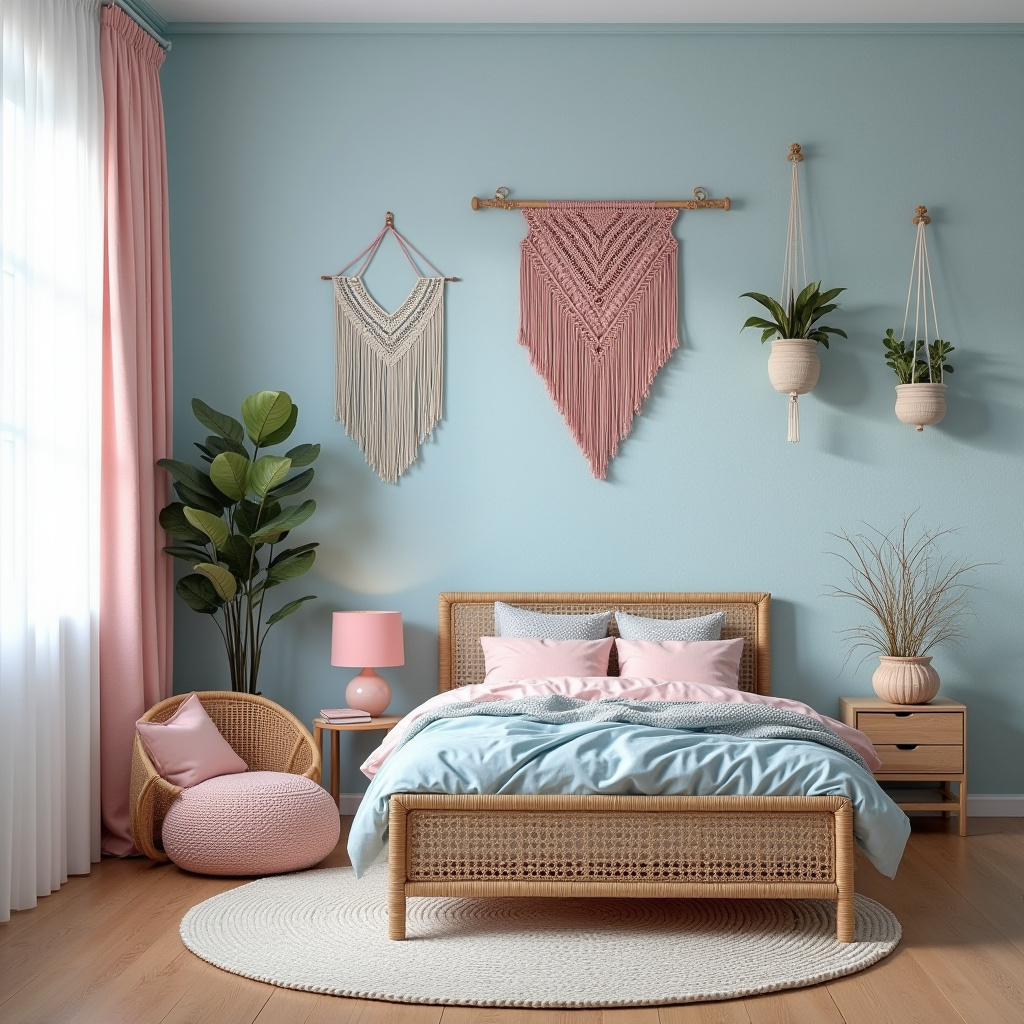 blue and pink bedroom for kids 12