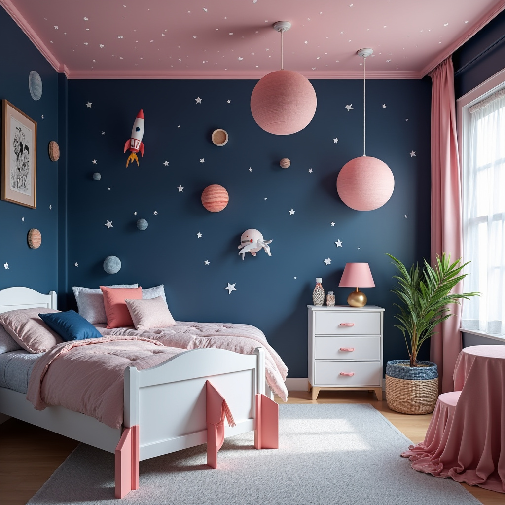 blue and pink bedroom for kids 18