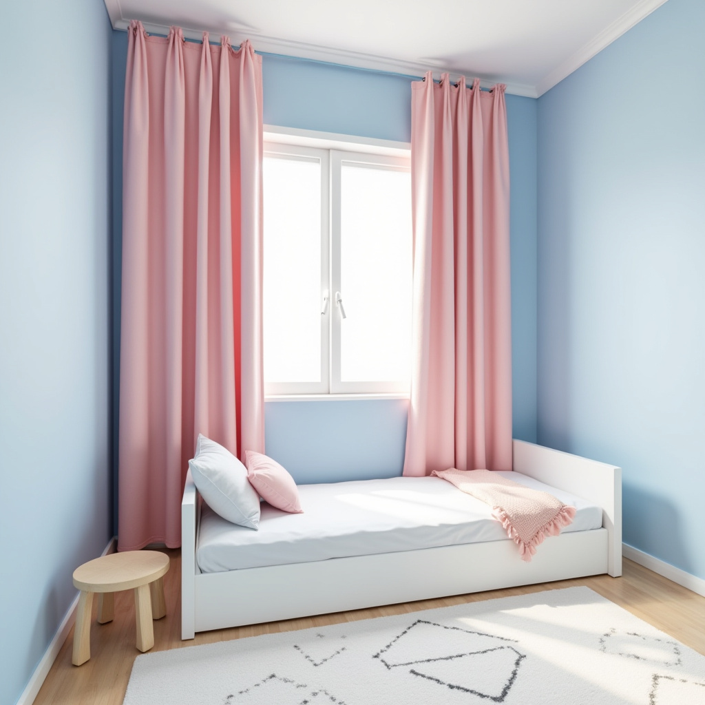blue and pink bedroom for kids 25