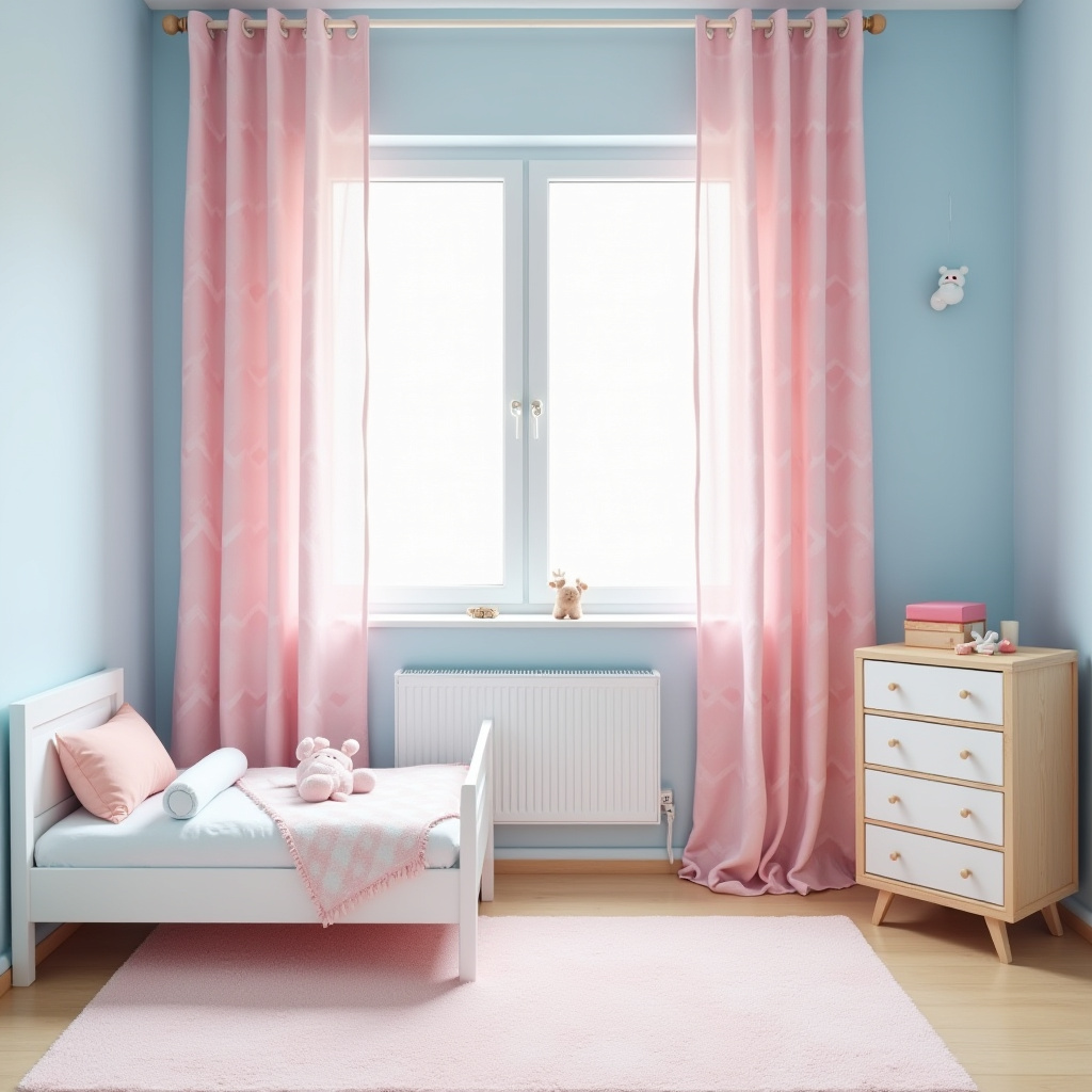 blue and pink bedroom for kids 26