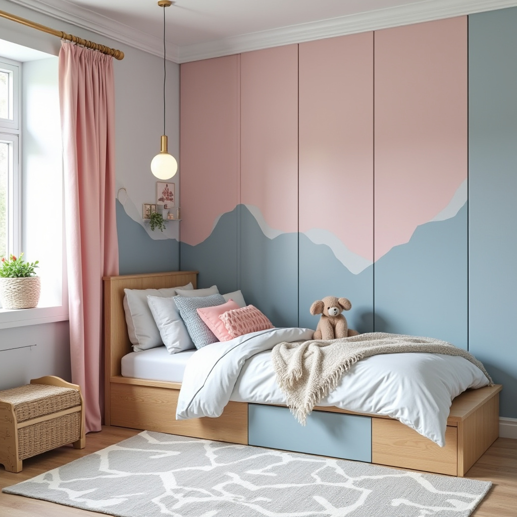 blue and pink bedroom for kids 3