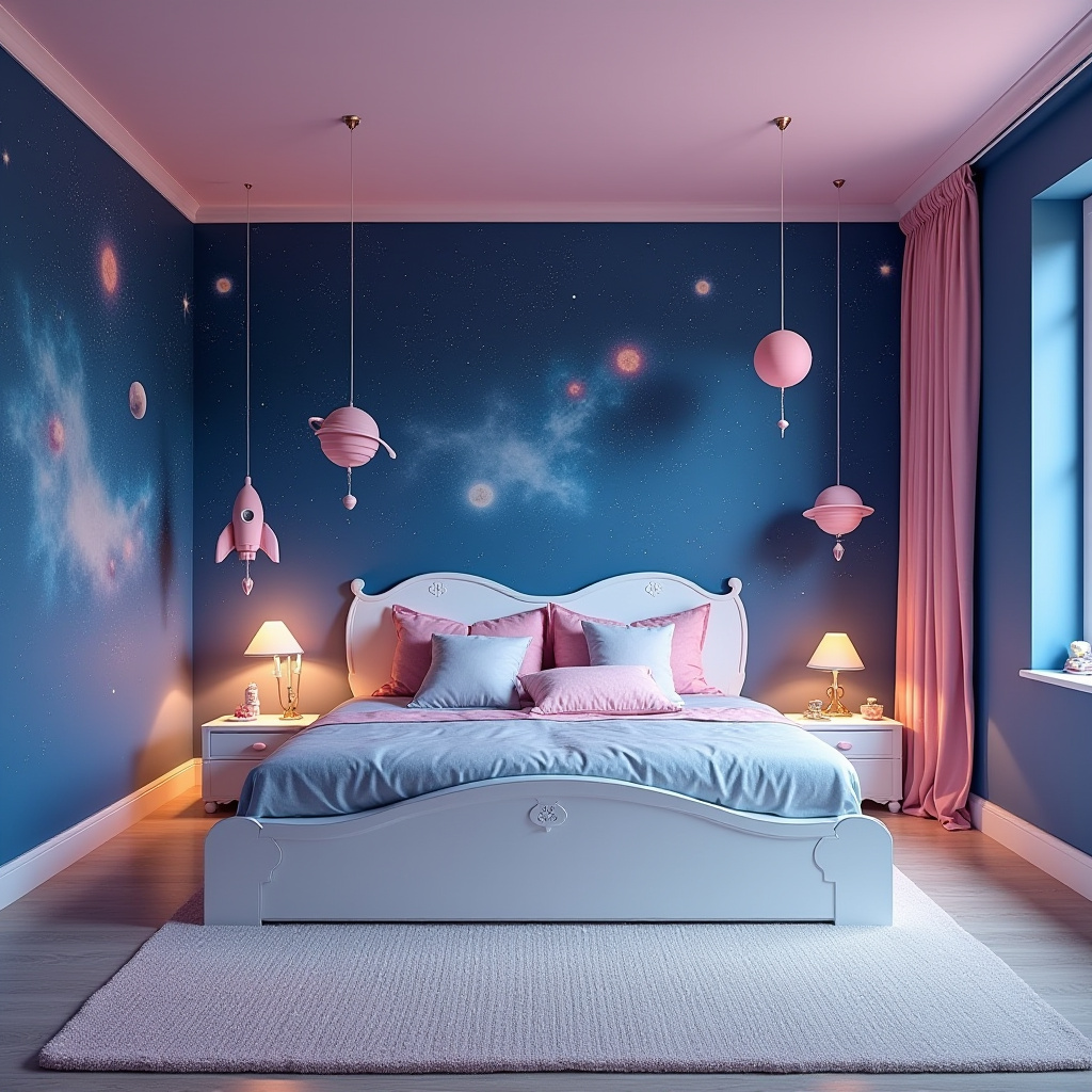 blue and pink bedroom for kids 39