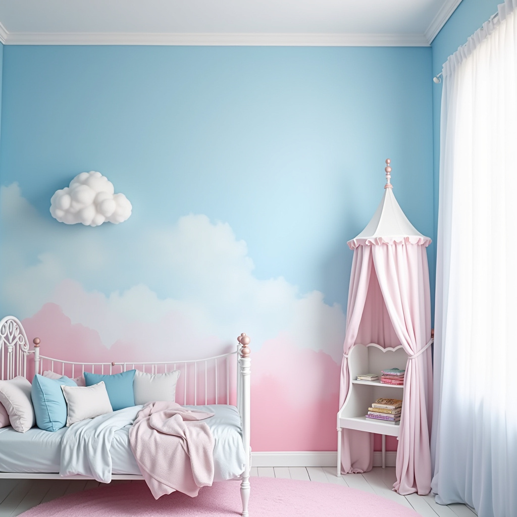 blue and pink bedroom for kids 7