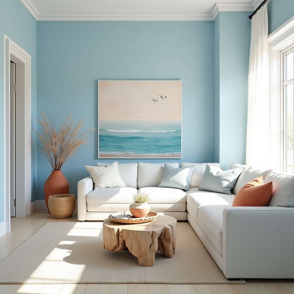 blue and terracotta living room 10