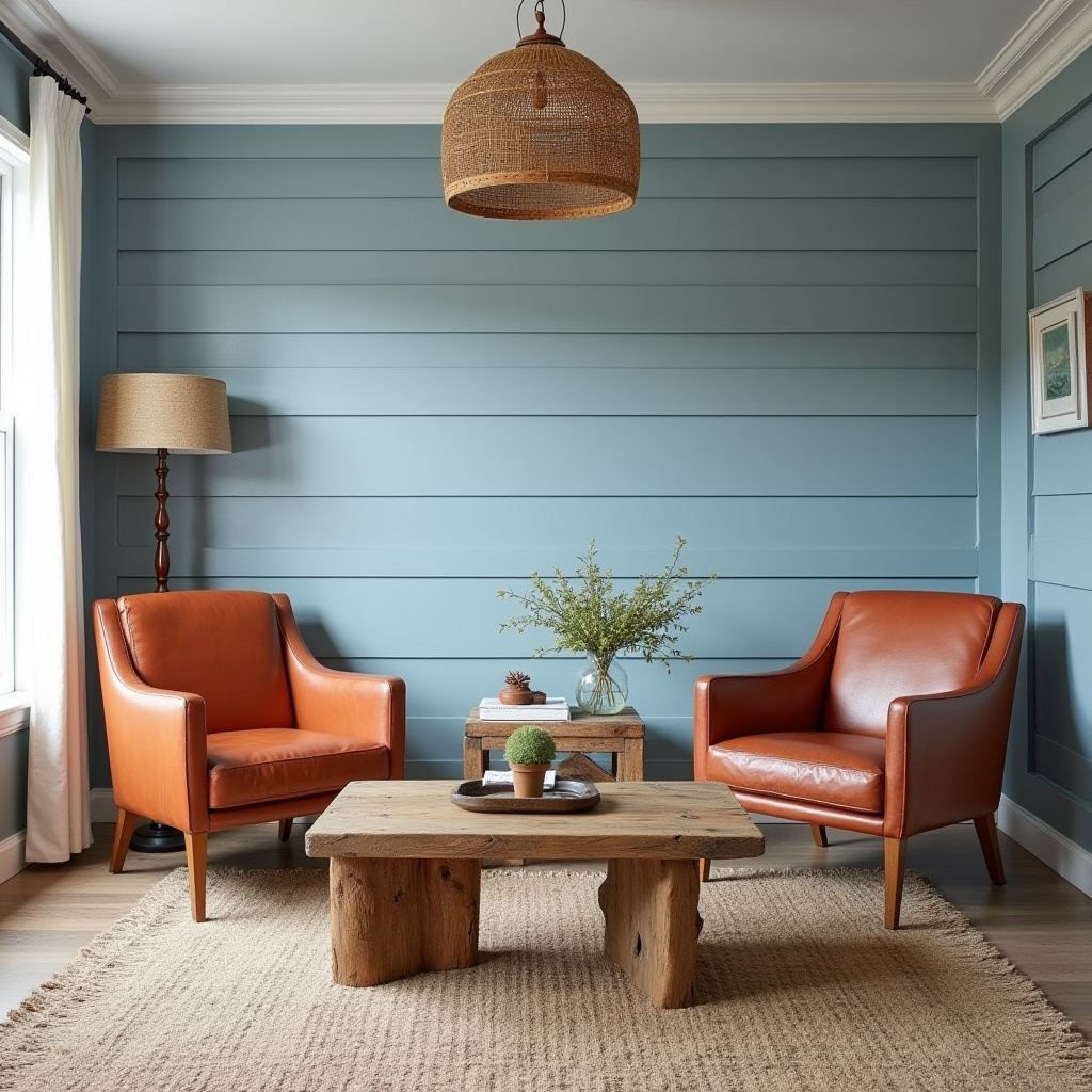 blue and terracotta living room 15