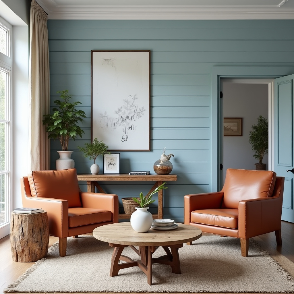 blue and terracotta living room 16