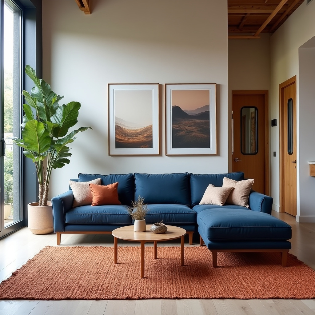 blue and terracotta living room 2