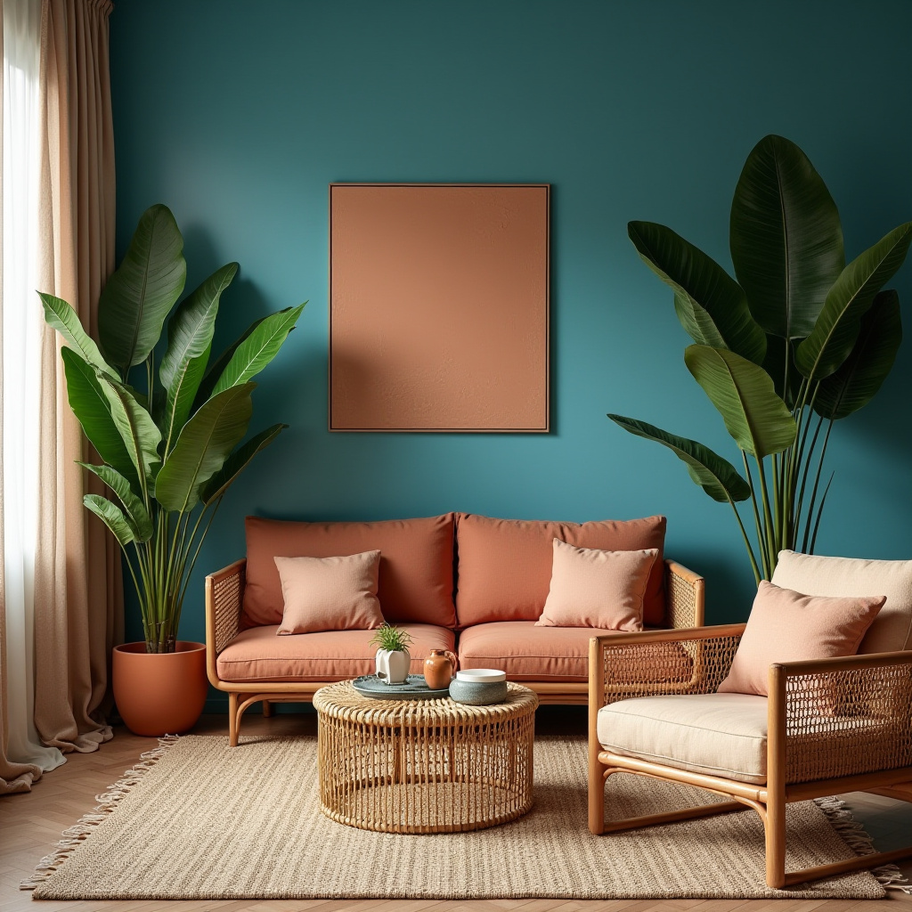 blue and terracotta living room 21