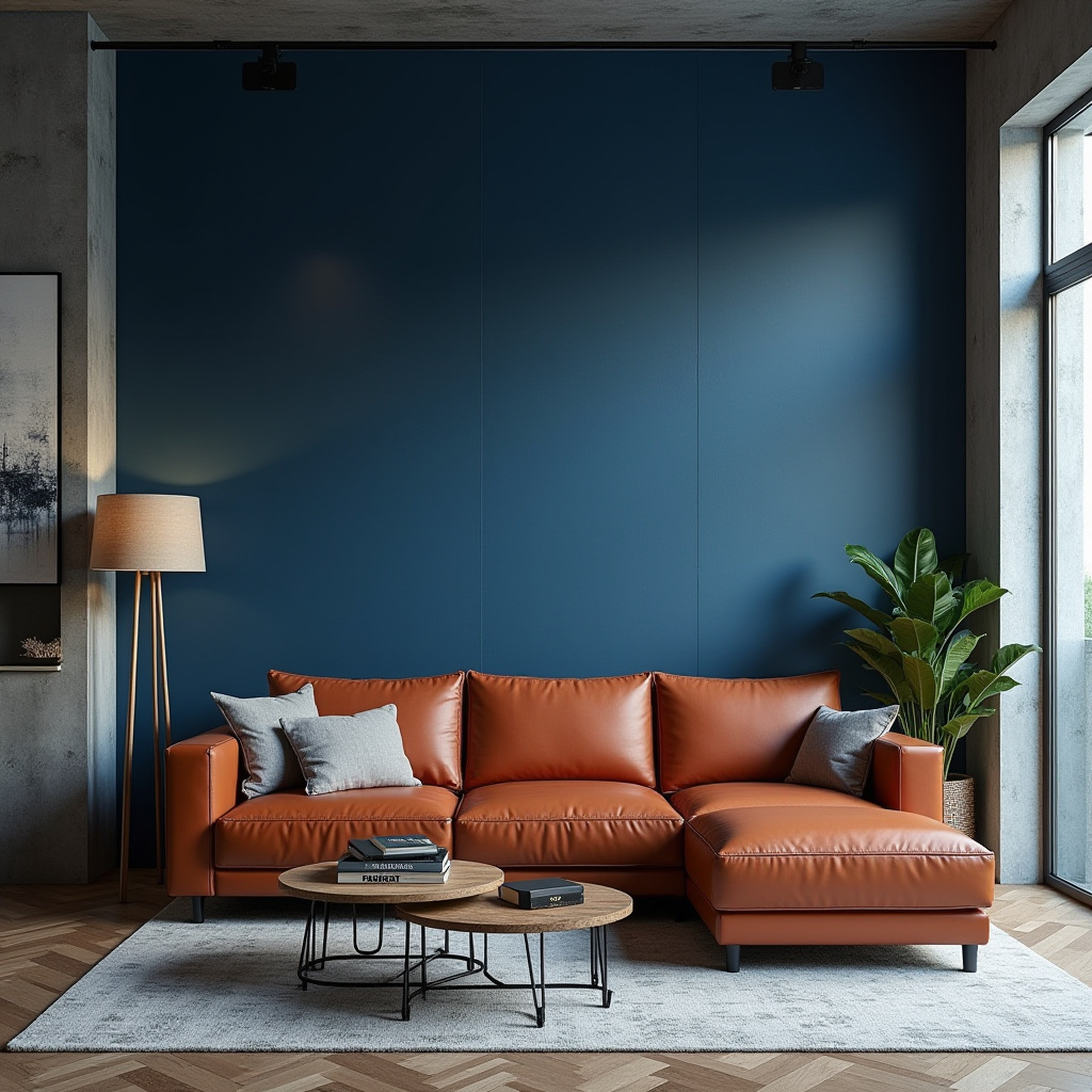 blue and terracotta living room 28