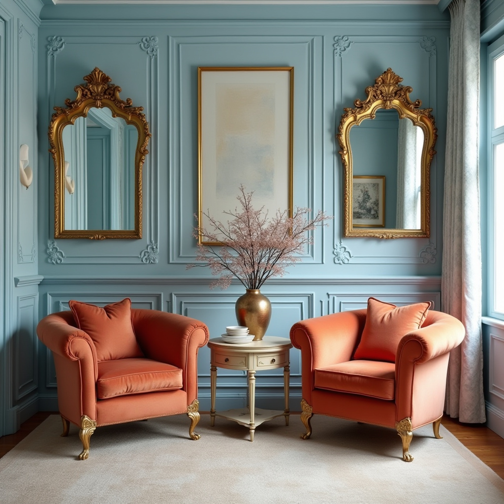 blue and terracotta living room 33