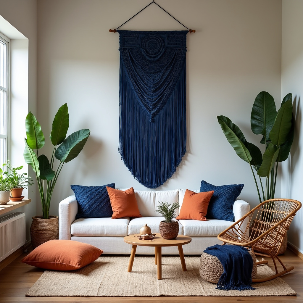 blue and terracotta living room 6
