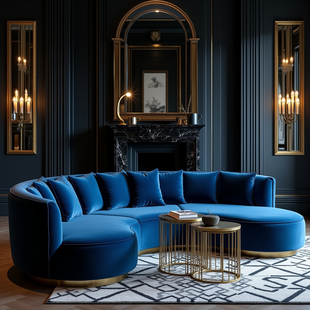 blue couch living room ideas 24