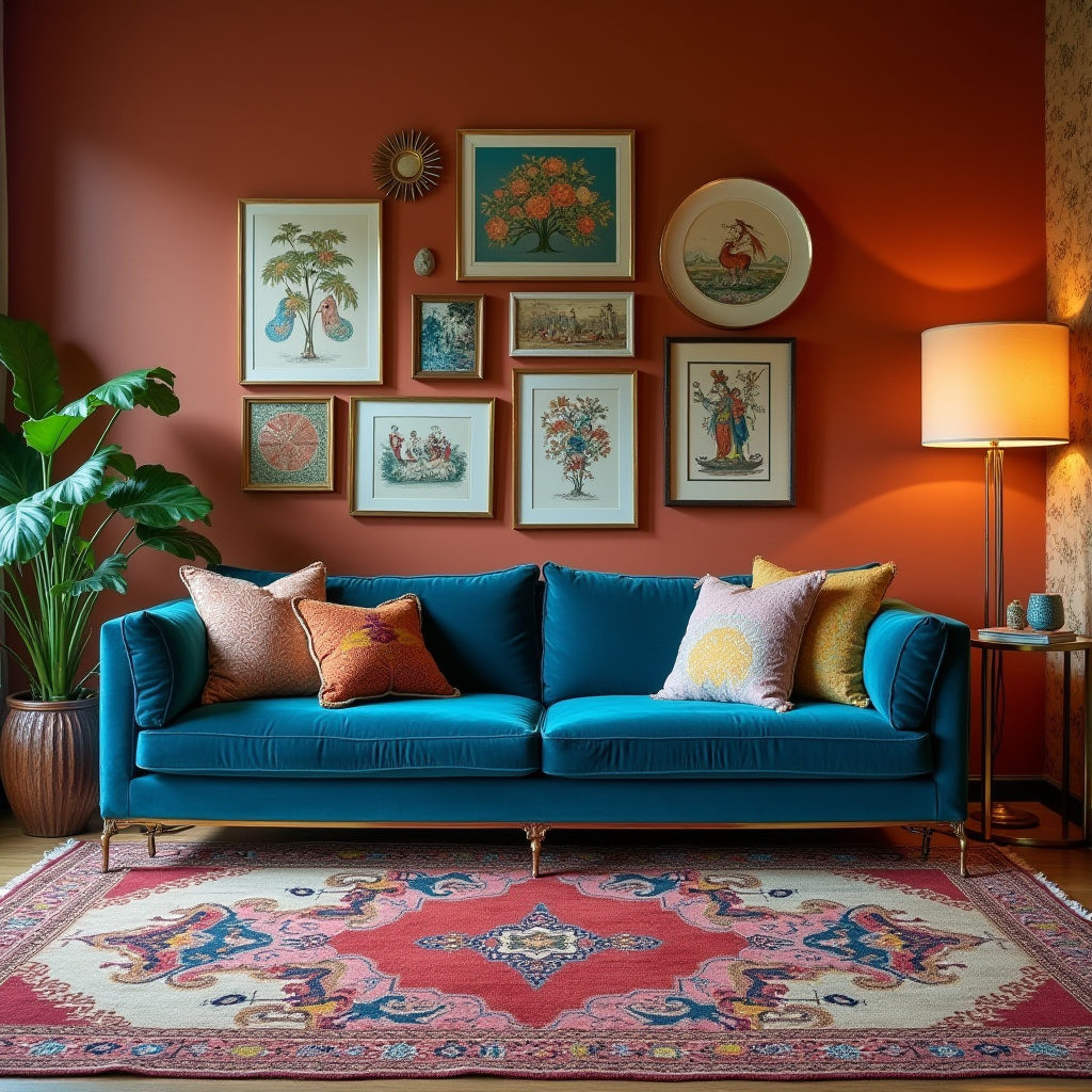 blue couch living room ideas 35