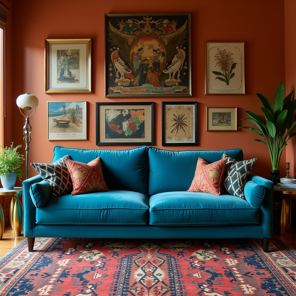 blue couch living room ideas 36