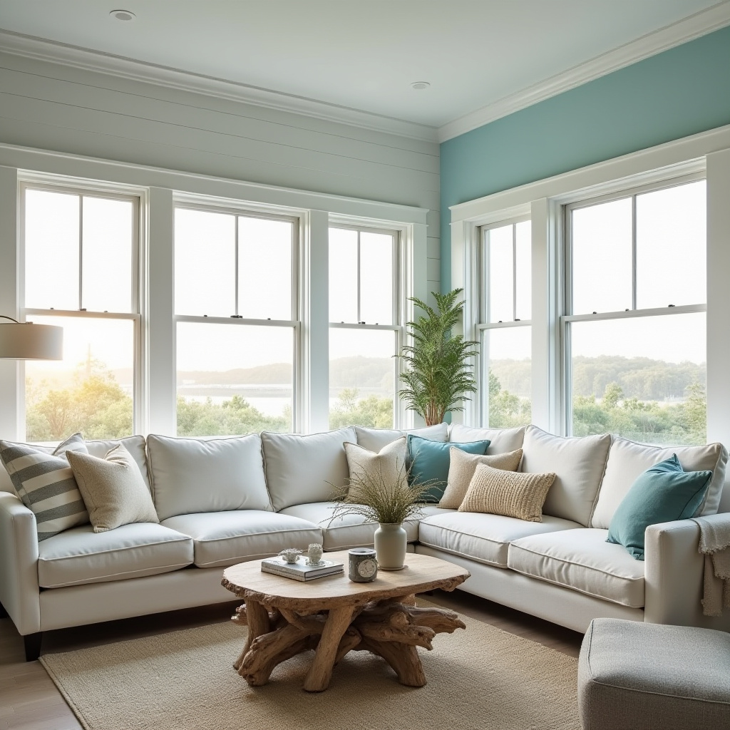 blue feature wall living room 10