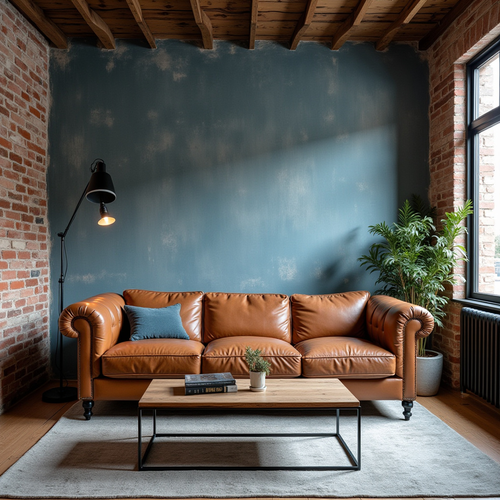 blue feature wall living room 13