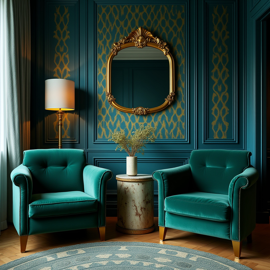 blue feature wall living room 15