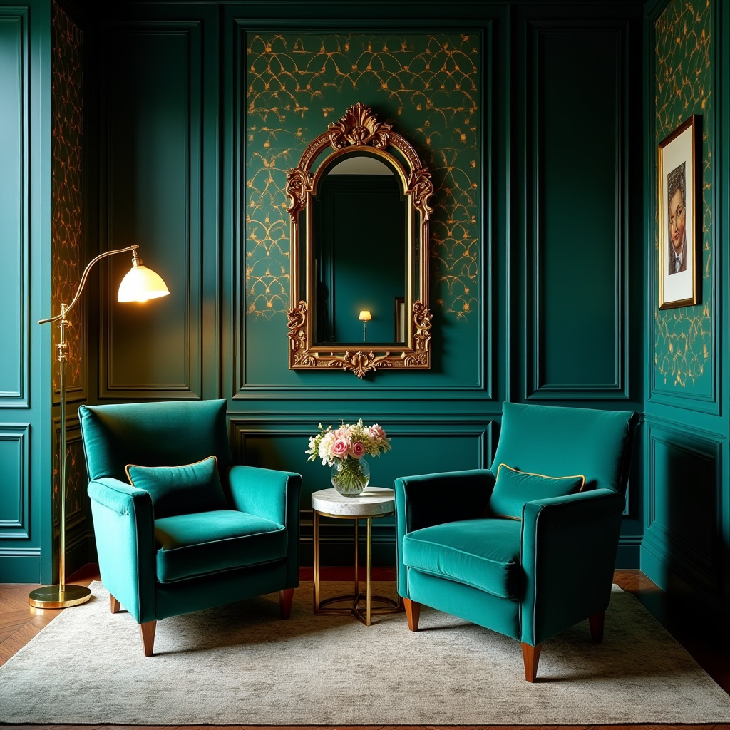 blue feature wall living room 16
