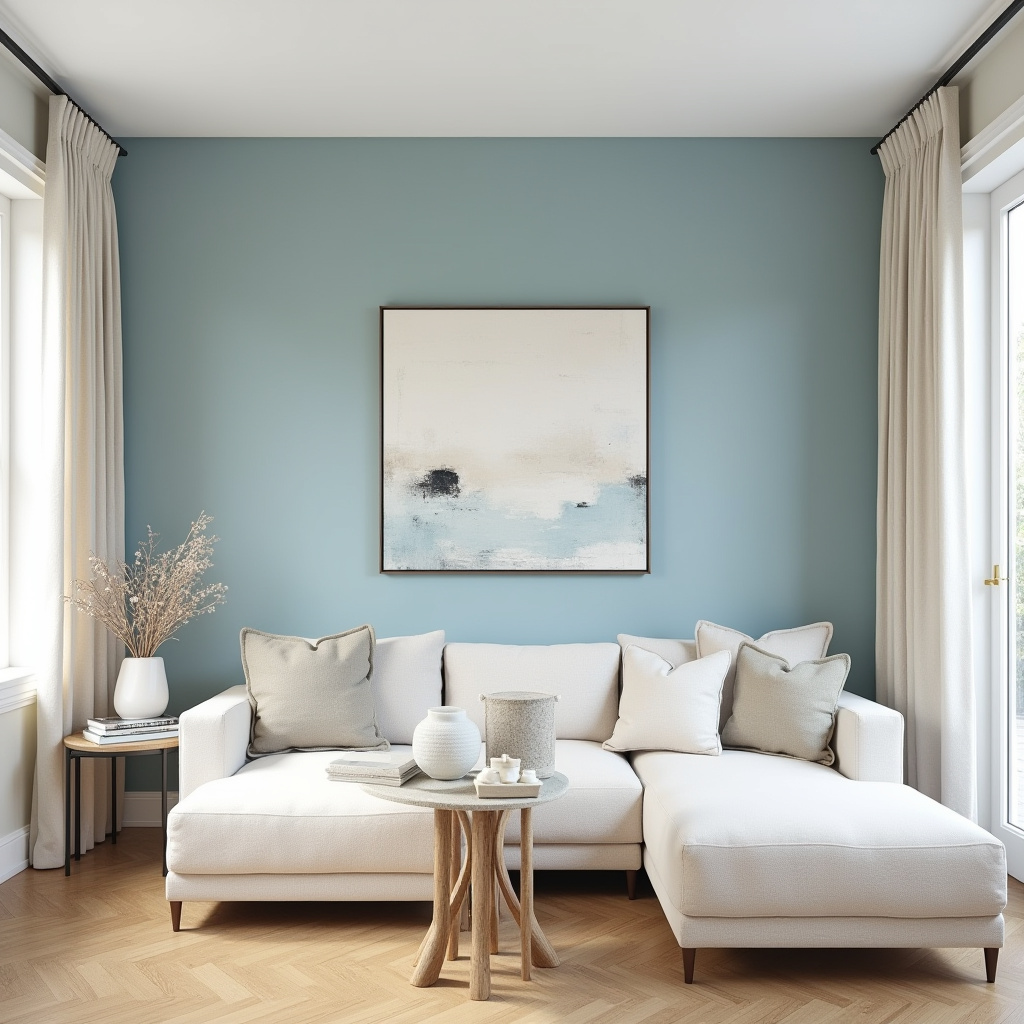 blue feature wall living room 18