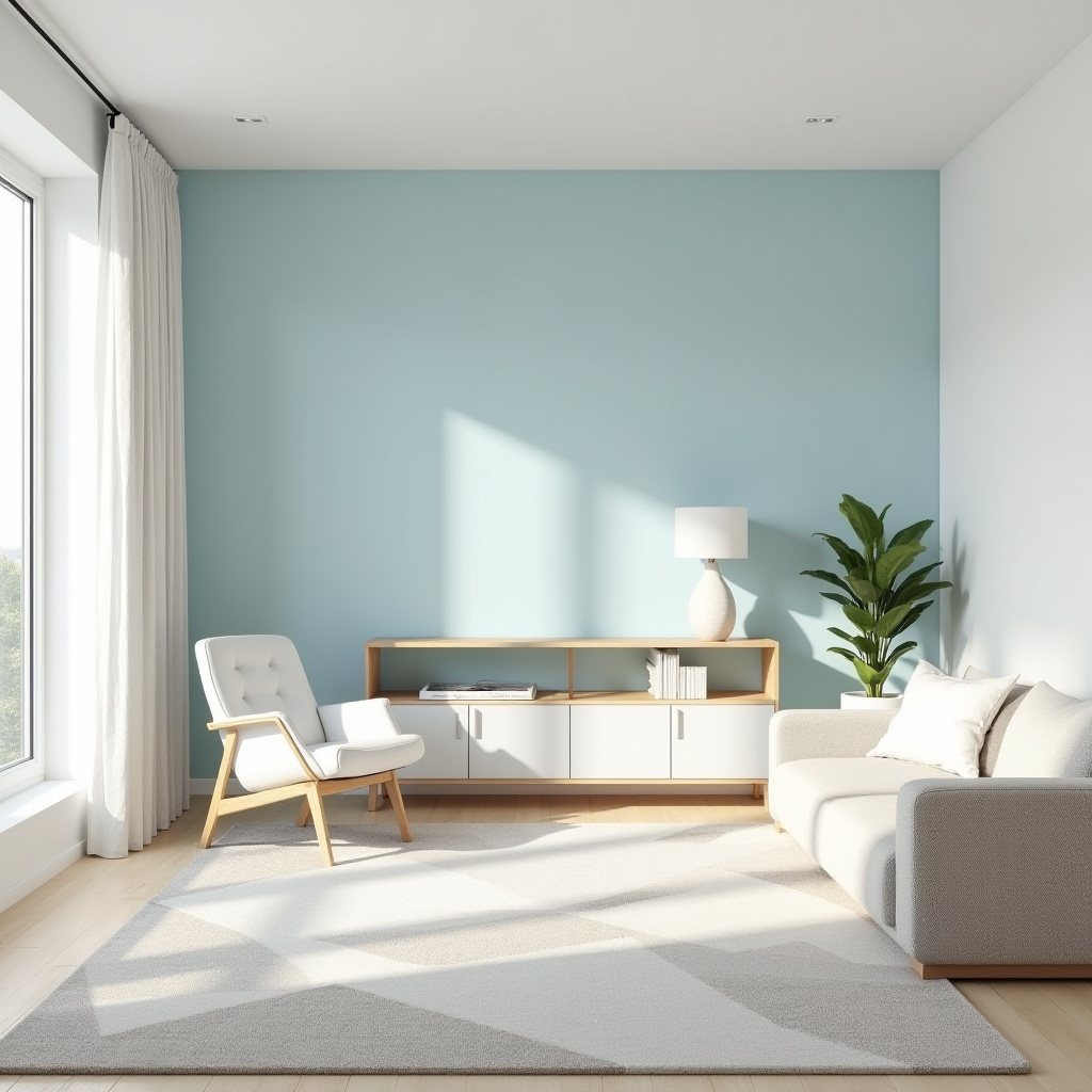 blue feature wall living room 3