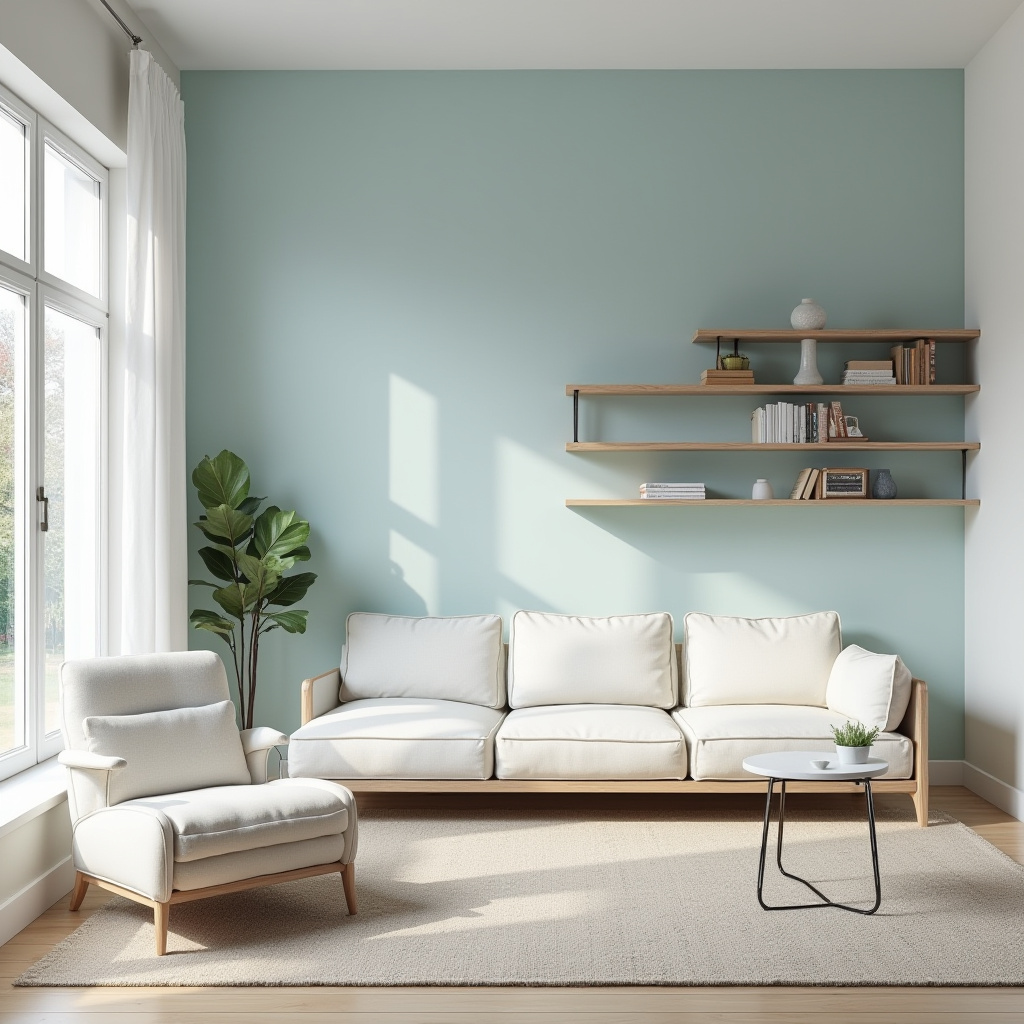 blue feature wall living room 4
