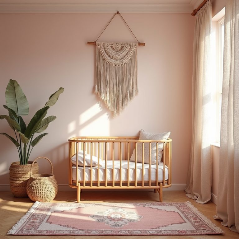 boho pink nursery 1