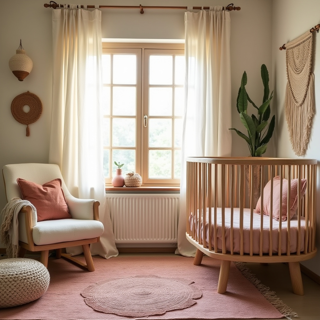 boho pink nursery 10