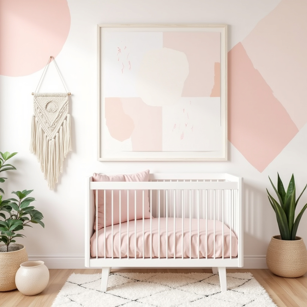 boho pink nursery 16